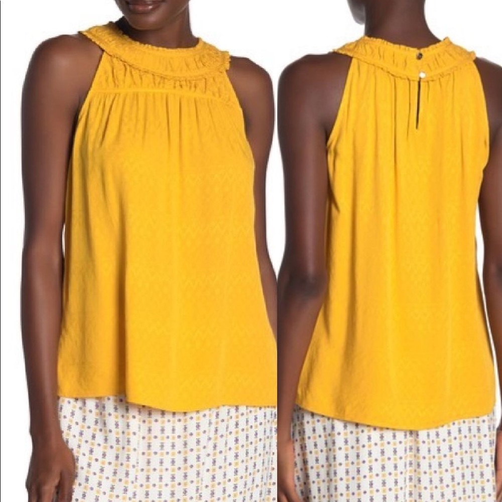 Jacquard Sleeveless Top Turmeric Cynthia Stephe Xl